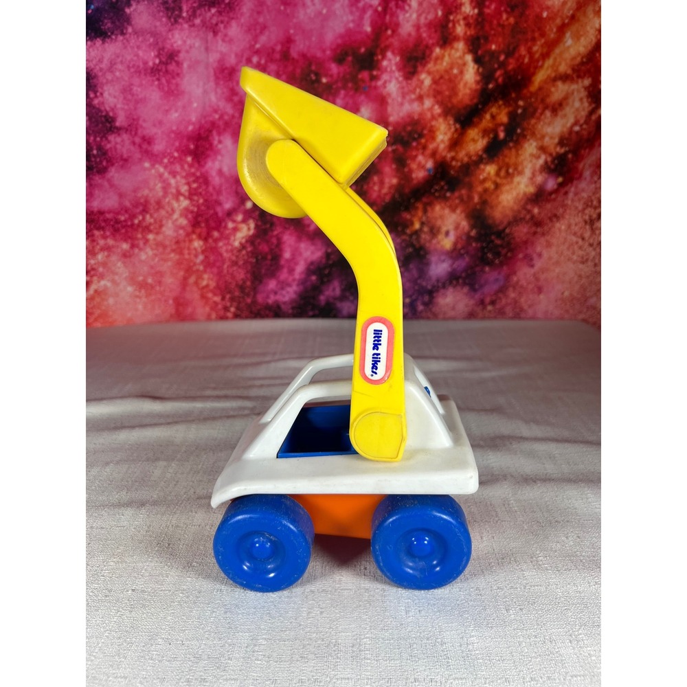 1985 Little Tikes Toddler Tot Excavator Construction Truck Yellow Blue White